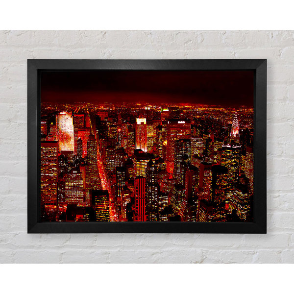 Bright Star Red Glow City Einzelner Bilderrahmen Kunstdrucke Wayfair De